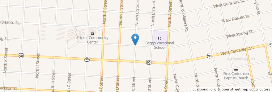 Mapa de ubicacion de Bellview Church of Christ en Vereinigte Staaten Von Amerika, Florida, Escambia County, Pensacola.