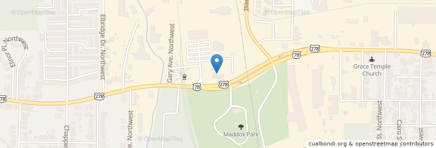 Mapa de ubicacion de Clara Muhammad School en United States, Georgia, Fulton County, Atlanta.