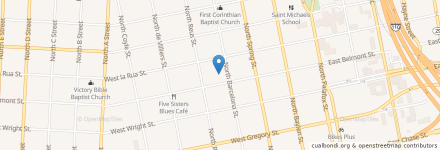 Mapa de ubicacion de Whitfield Memorial Baptist Church en Estados Unidos Da América, Flórida, Escambia County, Pensacola.