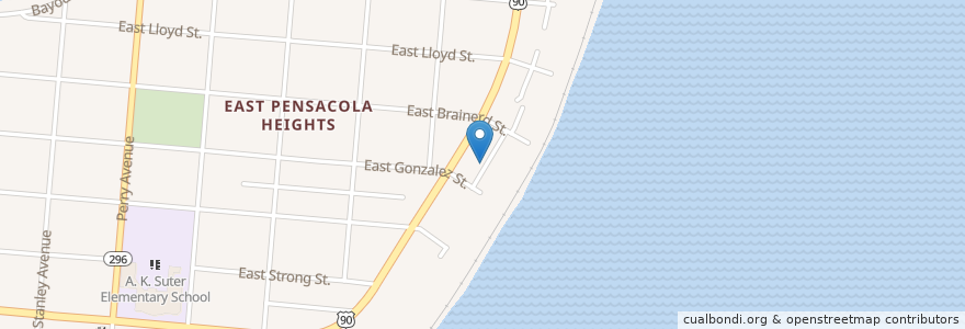 Mapa de ubicacion de Fundamental Baptist Church en Vereinigte Staaten Von Amerika, Florida, Escambia County, Pensacola.