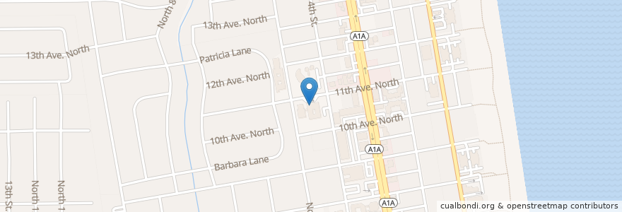 Mapa de ubicacion de Saint Pauls by the Sea Episcopal Day School en 미국, 플로리다주, Duval County, Jacksonville Beach.