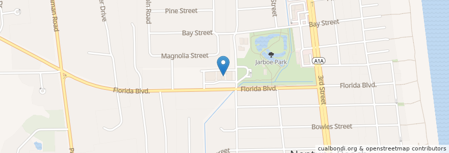 Mapa de ubicacion de Beaches Chapel School en 美利坚合众国/美利堅合眾國, 佛罗里达州/佛羅里達州, 杜瓦尔县/杜瓦爾縣/杜瓦爾郡, Neptune Beach.