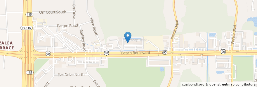 Mapa de ubicacion de Southside Estates Academy en Соединённые Штаты Америки, Флорида, Дувал, Джэксонвилл.