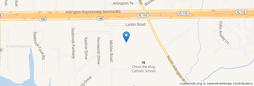 Mapa de ubicacion de Christ the King Catholic School en Verenigde Staten, Florida, Duval County, Jacksonville.