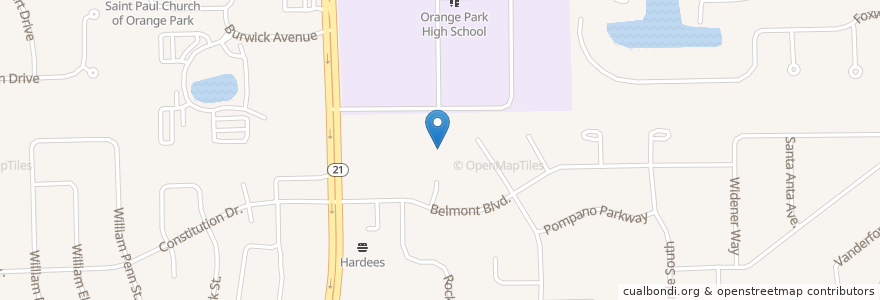 Mapa de ubicacion de Clay Baptist Christian School en États-Unis D'Amérique, Floride, Clay County.