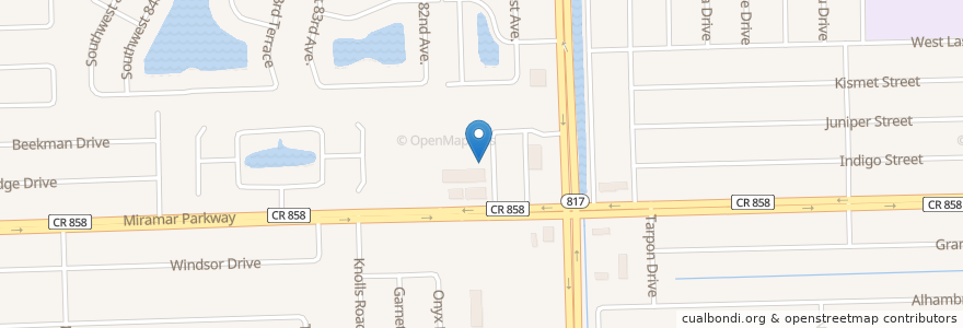 Mapa de ubicacion de Saint Bartholomew School en Соединённые Штаты Америки, Флорида, Broward County, Miramar.