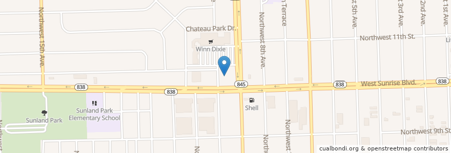 Mapa de ubicacion de Grace Brethren Christian School en アメリカ合衆国, フロリダ州, Broward County, Fort Lauderdale.
