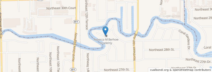 Mapa de ubicacion de Rebecca M Berhow Academy en アメリカ合衆国, フロリダ州, Broward County.