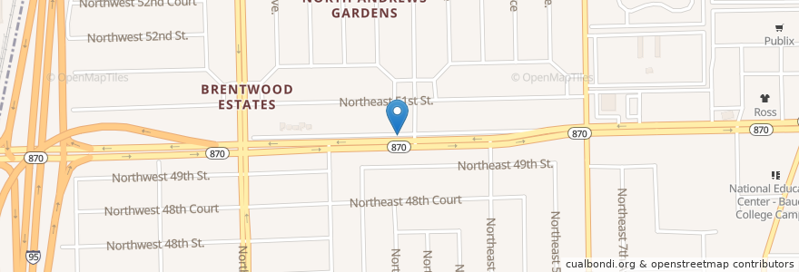 Mapa de ubicacion de Children Garden Montessori School en 美利坚合众国/美利堅合眾國, 佛罗里达州/佛羅里達州, Broward County, Oakland Park.