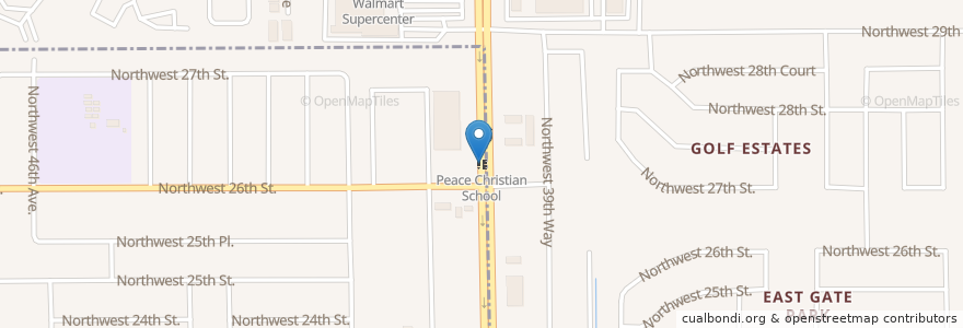 Mapa de ubicacion de Peace Christian School en Соединённые Штаты Америки, Флорида, Broward County, Lauderhill.