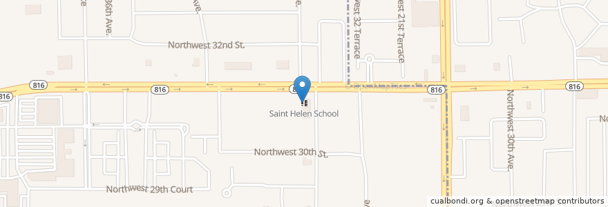 Mapa de ubicacion de Saint Helen School en 미국, 플로리다주, Broward County.