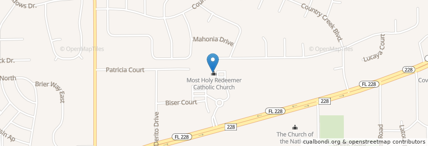 Mapa de ubicacion de Most Holy Redeemer Catholic Church en 미국, 플로리다주, Duval County, 잭슨빌.