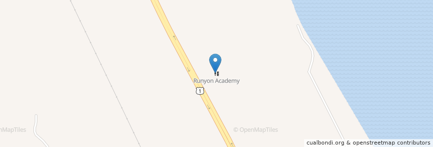 Mapa de ubicacion de Runyon Academy en 미국, 플로리다주, Indian River County.