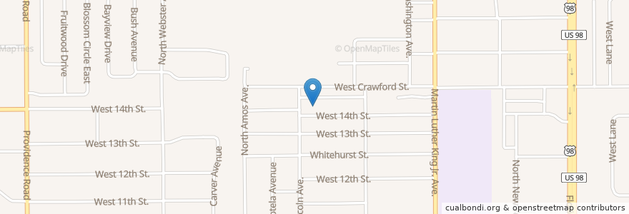 Mapa de ubicacion de Fellowship Baptist Church en アメリカ合衆国, フロリダ州, Polk County, Lakeland.