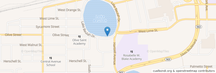 Mapa de ubicacion de Mount Olive Missionary Baptist Church en Amerika Syarikat, Florida, Polk County, Lakeland.