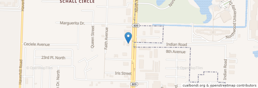 Mapa de ubicacion de Westside Alliance Church en Amerika Syarikat, Florida, Palm Beach County.