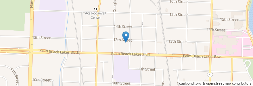 Mapa de ubicacion de Church of the Nazarene of West Palm Beach en United States, Florida, Palm Beach County, West Palm Beach.