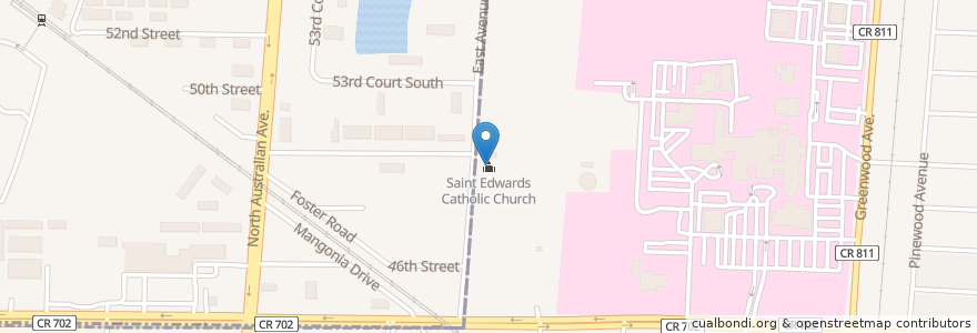 Mapa de ubicacion de Saint Edwards Catholic Church en الولايات المتّحدة الأمريكيّة, فلوريدا, Palm Beach County, West Palm Beach.