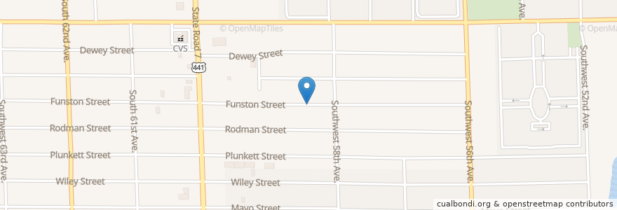 Mapa de ubicacion de Flamingo Road Baptist Church en Estados Unidos De América, Florida, Broward County, Hollywood.