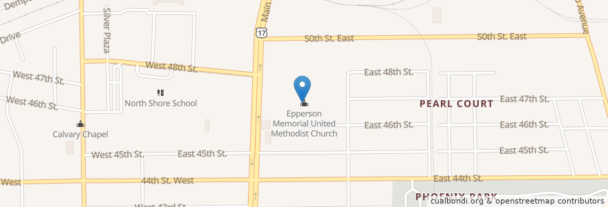 Mapa de ubicacion de Epperson Memorial United Methodist Church en Verenigde Staten, Florida, Duval County, Jacksonville.