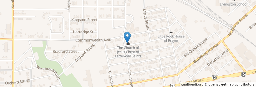 Mapa de ubicacion de The Church of Jesus Christ of Latter-day Saints en Amerika Birleşik Devletleri, Florida, Duval County, Jacksonville.