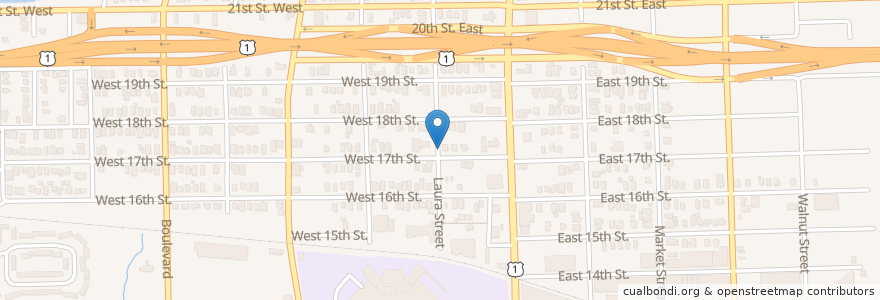 Mapa de ubicacion de Servants of Christ Episcopal Church en États-Unis D'Amérique, Floride, Comté De Duval, Jacksonville.