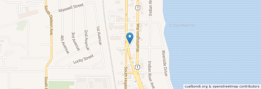 Mapa de ubicacion de First Free Will Baptist Church en Estados Unidos Da América, Flórida, Condado De Brevard, Titusville.