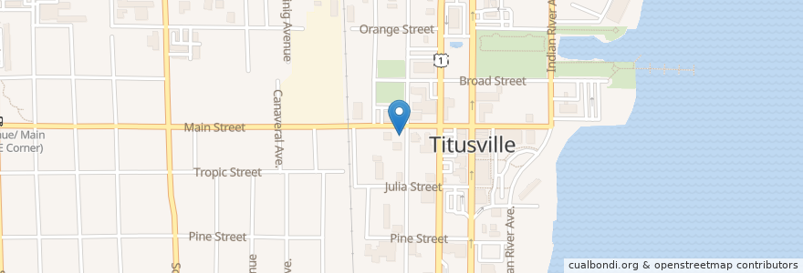 Mapa de ubicacion de First Church of God en Amerika Syarikat, Florida, Brevard County, Titusville.