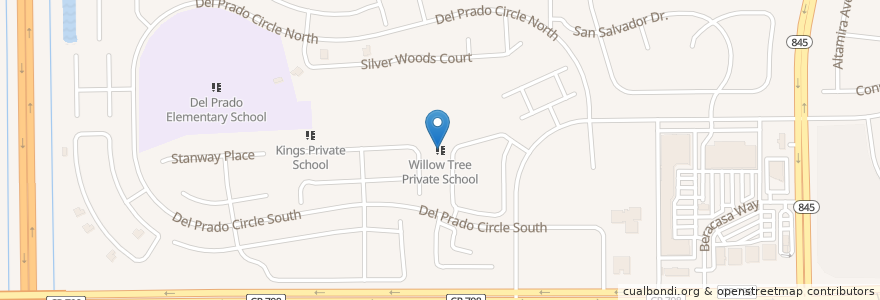 Mapa de ubicacion de Willow Tree Private School en Estados Unidos De América, Florida, Palm Beach County.