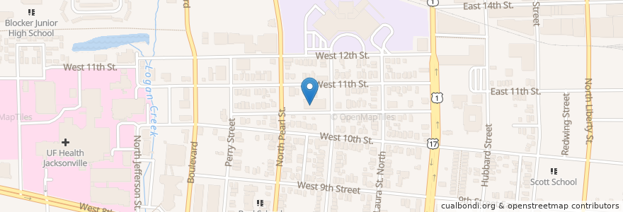 Mapa de ubicacion de Mount Sinai Baptist Church en الولايات المتّحدة الأمريكيّة, فلوريدا, مقاطعة دوفال (فلوريدا), جاكسونفيل.