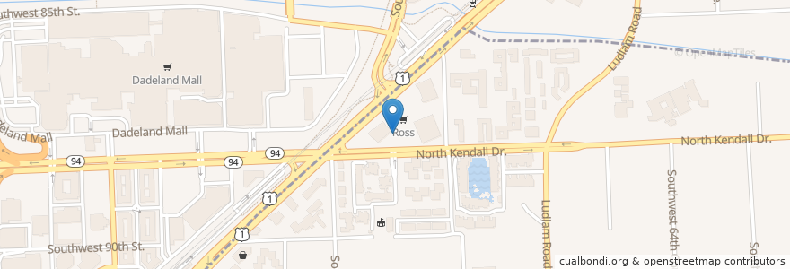 Mapa de ubicacion de Kendall United Methodist Church en 美利坚合众国/美利堅合眾國, 佛罗里达州/佛羅里達州, 迈阿密-戴德县/邁亞美戴德縣/邁阿密-戴德郡.