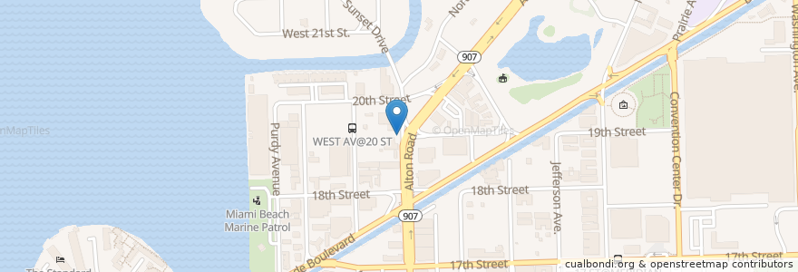 Mapa de ubicacion de Miami Beach First Baptist Church en Estados Unidos De América, Florida, Condado De Miami-Dade, Miami Beach.
