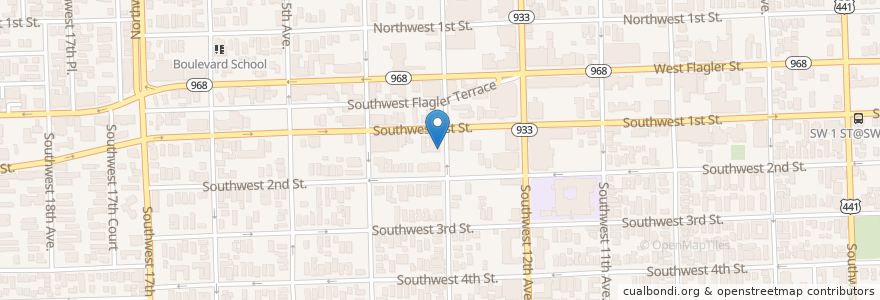 Mapa de ubicacion de Saint Dominics Catholic Church en アメリカ合衆国, フロリダ州, マイアミ・デイド郡, マイアミ.
