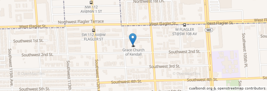 Mapa de ubicacion de Grace Church of Kendall en Соединённые Штаты Америки, Флорида, Майами-Дейд, Sweetwater.