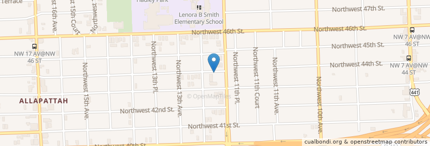 Mapa de ubicacion de Allapattah Baptist Church en Amerika Birleşik Devletleri, Florida, Miami-Dade County, Miami.
