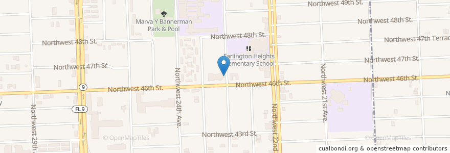 Mapa de ubicacion de Memorial Temple Baptist Church en United States, Florida, Miami-Dade County.