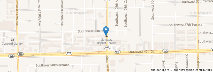 Mapa de ubicacion de Gateway Baptist Church en Verenigde Staten, Florida, Miami-Dade County.