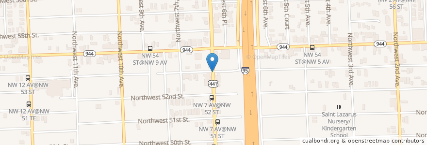 Mapa de ubicacion de Expressway Baptist Church en Vereinigte Staaten Von Amerika, Florida, Miami-Dade County, Miami.