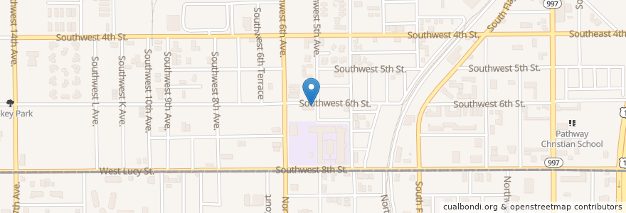 Mapa de ubicacion de First United Methodist Church en Verenigde Staten, Florida, Miami-Dade County, Homestead.