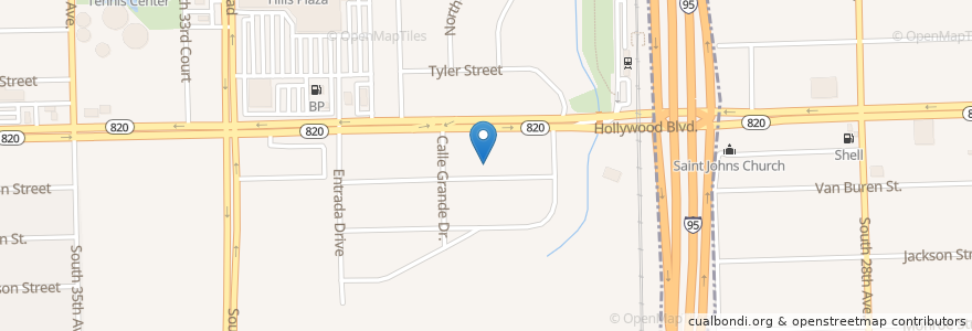 Mapa de ubicacion de Grace Baptist Church of Hollywood en Amerika Syarikat, Florida, Broward County, Hollywood.