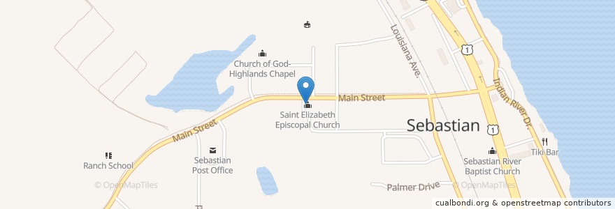Mapa de ubicacion de Saint Elizabeth Episcopal Church en United States, Florida, Indian River County.