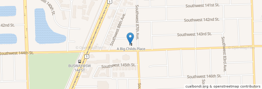 Mapa de ubicacion de A Big Childs Place en United States, Florida, Miami-Dade County, Palmetto Bay.