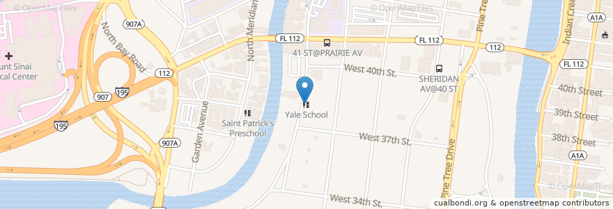 Mapa de ubicacion de Yale School en Stati Uniti D'America, Florida, Contea Di Miami-Dade, Miami Beach.