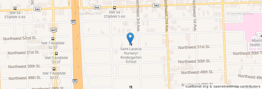 Mapa de ubicacion de Saint Lazarus Nursery/Kindergarten School en United States, Florida, Miami-Dade County, Miami.