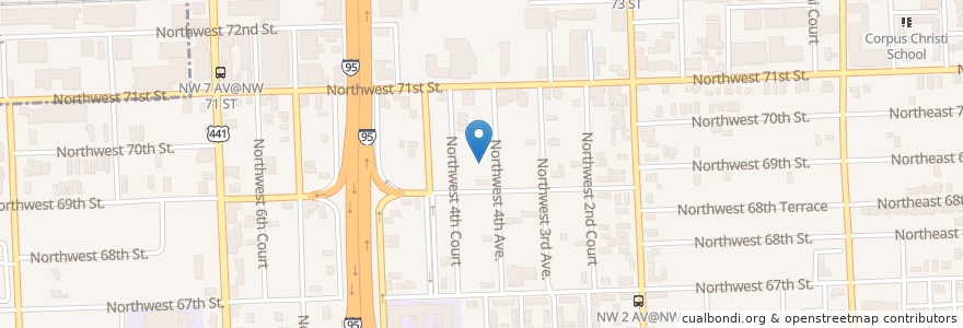 Mapa de ubicacion de Elizabeth E Curtis Child Care Center en Amerika Birleşik Devletleri, Florida, Miami-Dade County, Miami.