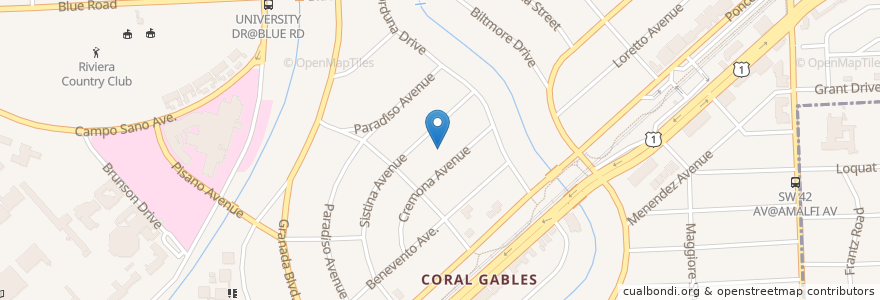 Mapa de ubicacion de Gables Academy of Miami en 미국, 플로리다주, 마이애미데이드 군, Coral Gables.