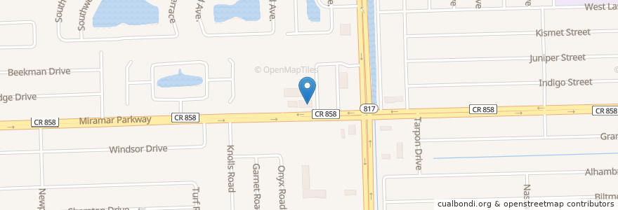 Mapa de ubicacion de Saint Bartholomew Church en Соединённые Штаты Америки, Флорида, Broward County, Miramar.