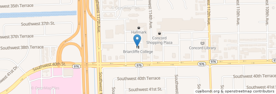 Mapa de ubicacion de Briarcliffe College en États-Unis D'Amérique, Floride, Comté De Miami-Dade.