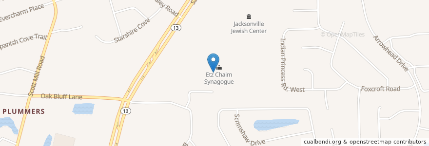 Mapa de ubicacion de Etz Chaim Synagogue en Estados Unidos Da América, Flórida, Condado De Duval, Jacksonville.