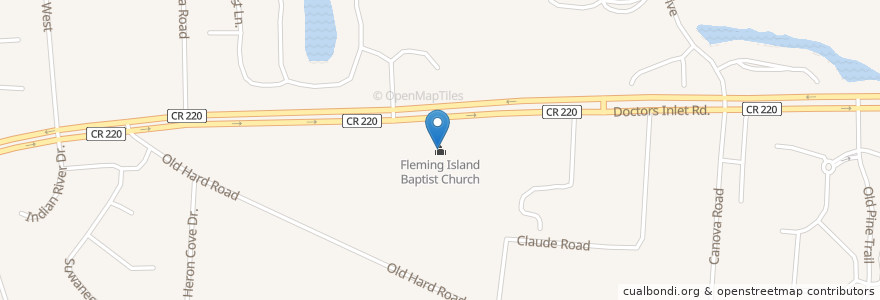 Mapa de ubicacion de Fleming Island Baptist Church en United States, Florida, Clay County.